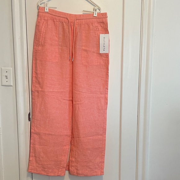 Athleta Pants - ATHLETA pink Retreat Linen Wide Leg pant
